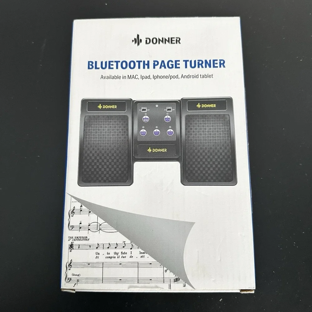 Donner Wireless Bluetooth Page Turner Pedal for iPad Tablets Phone Foot Pedal